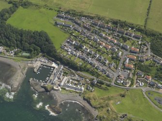 Oblique aerial view of Dunure village, taken from the W.