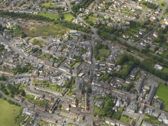 Oblique aerial view of the centre of Maybole, taken from the SE.