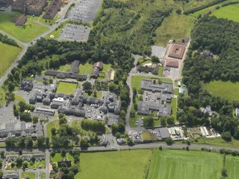 Oblique aerial view of Ailsa Hospital, taken from the NE.