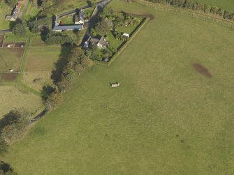 Oblique aerial view of Stonehead recumbent stone circle, taken from the SW.