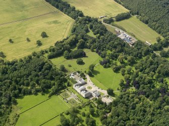 General oblique aerial view of Mellerstain House and policies, taken from the ESE.