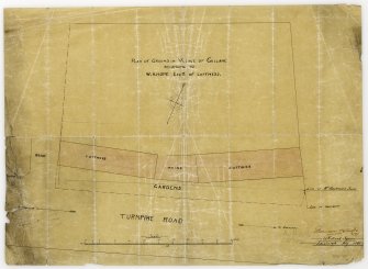 Gullane, tenements and shops.
Plan of ground in village before development.
Titled: 'Plan Of Ground In Village Of Gullane Belonging To W. H. Hope Esqre. Of Luftness'.
Insc: '22 Rutland Square   Edinburgh   July 1897'.
Signed: '[...]'.