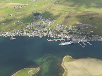Oblique aerial view centred on Stromness Harbour, taken from the SE.