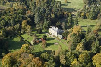 Oblique aerial view of St Marti's Abbey country house, taken from the SE.