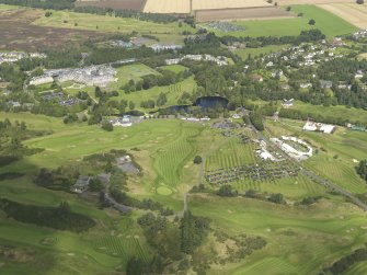 General oblique aerial view of Gleneagles Hotel and golf courses, taken from the S.