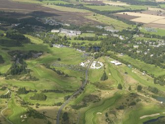 General oblique aerial view of Gleneagles Hotel and golf courses, taken from the SSE.