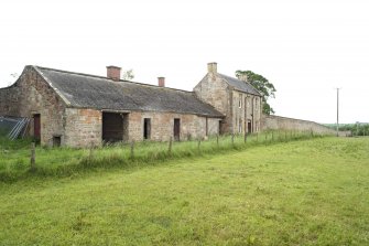 House and bothies on N wall, view from NE