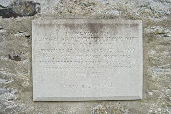Detail. Memorial plaque set onto Old Parish Church