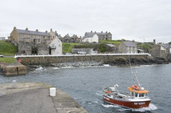 Town and sea wall, view from NW