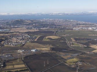 General oblique aerial view of Danderhall and Newton Village, looking NNW.