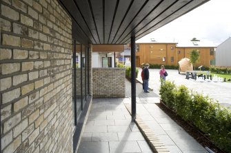 Exterior detail of Plot 5, The Corner House by JM Architects, taken from the NE.