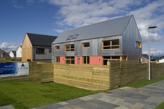Rear view of Plot 4.1, The Timber House by John Gilbert Architects, taken from the E.