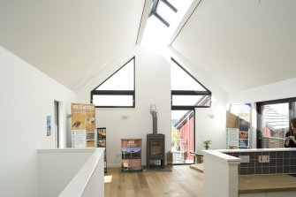 Interior view of Plot 14, The Skylight Home by Richard Murphy Architects.