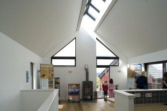 Interior view of Plot 14, The Skylight Home by Richard Murphy Architects.