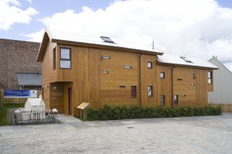Principal elevation of Plot 4.2, The Healthy House by Andrew Black Design, taken from the E.