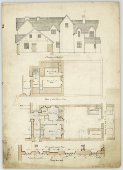 Lochgilphead, Bishopton Road, Christ Church, Rectory.
East elevation, plan of Bed Room and Ground Floors.