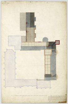 Aberdeen, King's College.
Drawing showing roof plan.
Insc: 'No IV, King's College, Aberdeen, Plan Of Roofs'.