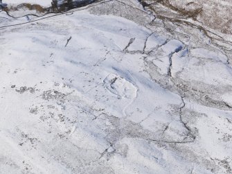 Oblique aerial view of the Pyat Knowe settlement, looking WNW.