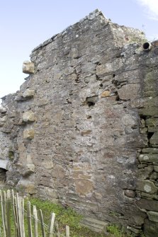W wall of slype and remains of cloister wall, view from SW