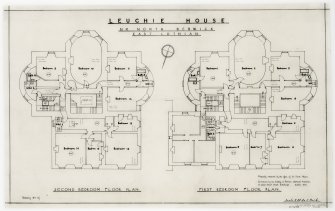 First and second bedroom floor plans, Leuchie House.
