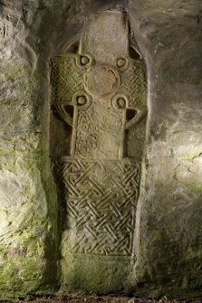 View of carved cross slab