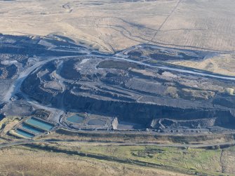 Oblique aerial view of the Boghead open cast mine, taken from the NE.