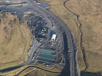 Oblique aerial view of the Boghead open cast mine, taken from the SW.