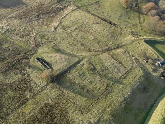 Oblique aerial view of the remains of the village of Haywood, taken from the SE.