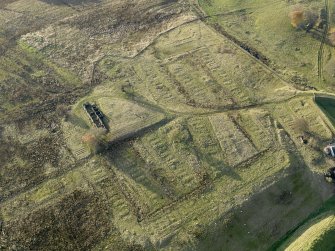 Oblique aerial view of the remains of the village of Haywood, taken from the E.