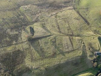 Oblique aerial view of the remains of the village of Haywood, taken from the ENE.