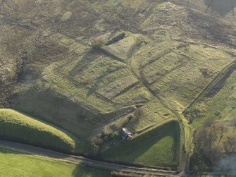 Oblique aerial view of the remains of the village of Haywood, taken from the NNE.