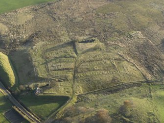 Oblique aerial view of the remains of the village of Haywood, taken from the N.