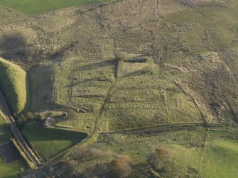 Oblique aerial view of the remains of the village of Haywood, taken from the NNW.