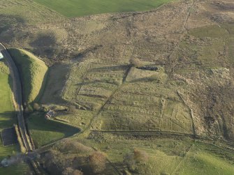 Oblique aerial view of the remains of the village of Haywood, taken from the NW.