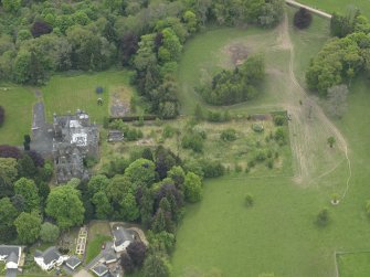 General oblique aerial view of Peel House, taken from the N.
