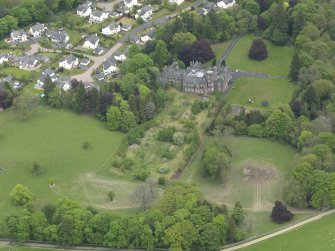 General oblique aerial view of Peel House, taken from the SW.
