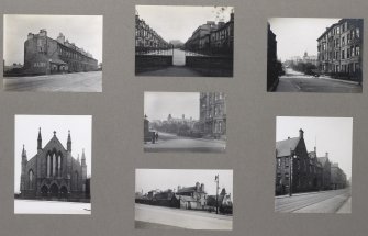 Card folder containing photographs of Lauriston Place, Lauriston Gardens and Chalmers Street. Front cover has pencil notes describing the photographs inside.
Edinburgh Photographic Society Survey of Edinburgh District, Ward XIV George Square.