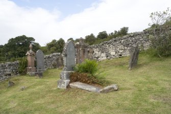 View showing location of cross slab in graveyard