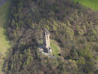 Oblique aerial view of the Wallace Monument, taken from the NW.
