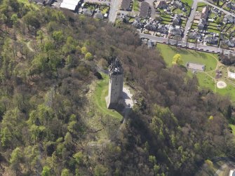 Oblique aerial view of the Wallace Monument, taken from the NNE.