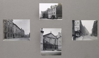 Card folder containing photographs of Lauriston Street and Lauriston Place. Front cover has pencil notes describing the photographs inside. Edinburgh Photographic Society Survey of Edinburgh District, Ward XIV George Square.