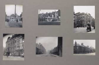 Card folder containing photographs of Leven Street and Gilmore Place showingdemolition of old buidings on site of King's Theatre. Front cover has pencil notes describing the photographs inside. Edinburgh Photographic Society Survey of Edinburgh District, Ward XIV George Square.