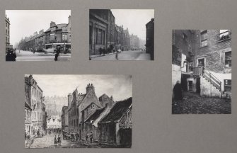 Card folder containing photographs of Fountainbridge and High Riggs. Front cover has pencil notes describing the photographs inside. Edinburgh Photographic Society Survey of Edinburgh District, Ward XIV George Square.