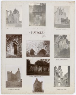 Ten photographs showing Maybole Castle, Maybole College and Baltersan Castle.
Titled: 'Maybole. John B Lawson. D J Chisholm 1907'.