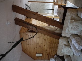 Interior. View of hopper floor, S range, second floor: bucket elevators