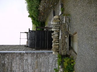View of water wheel from W
