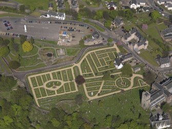 Oblique aerial view of the Holy Rude Churchyard, Stirling, taken from the W.