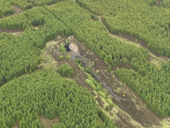 Oblique aerial view of the remains of Elrig Mhor Quarry, taken from the E.