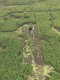 Oblique aerial view of the remains of Elrig Mhor Quarry, taken from the ENE.