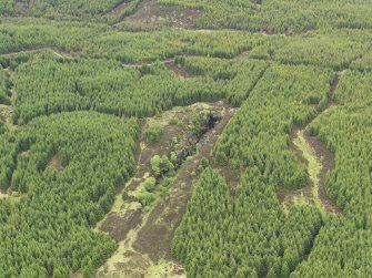 Oblique aerial view of the remains of Elrig Mhor Quarry, taken from the NNE.